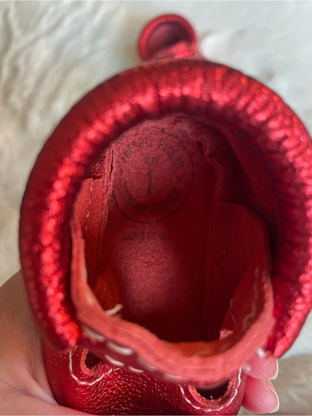 Freshly Picked Shiny Red T-Strap Baby Shoes